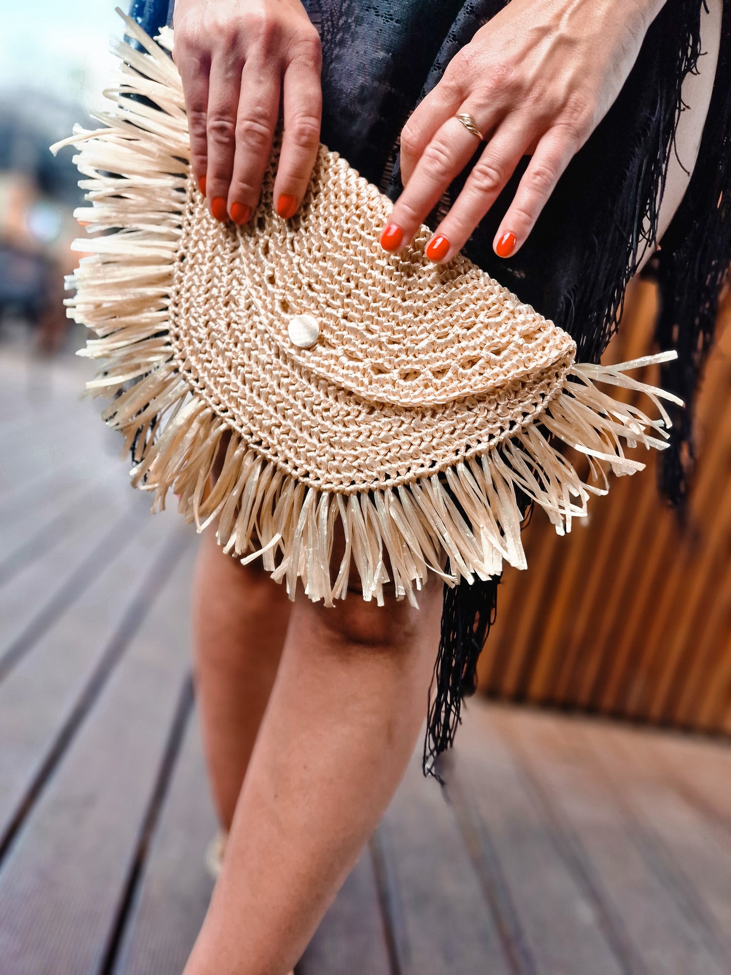 Raffijas soma ar bārkstīm