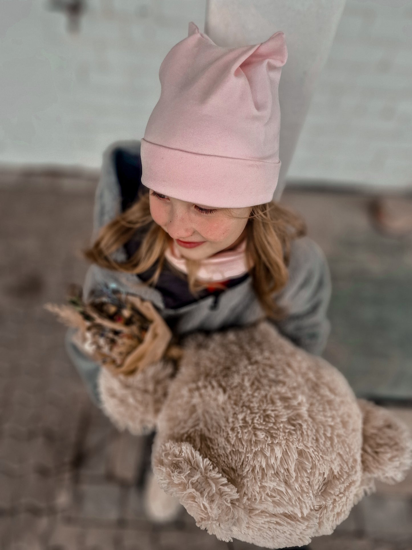 Kokvilnas cepure ar kaķa ausīm