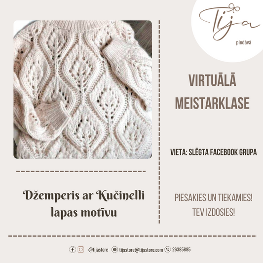 Meistarklase "Džemperis ar Kučinelli lapas motīviem"