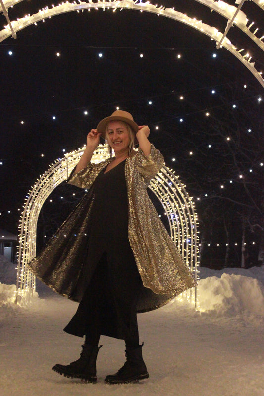 Zelta fliteru kimono