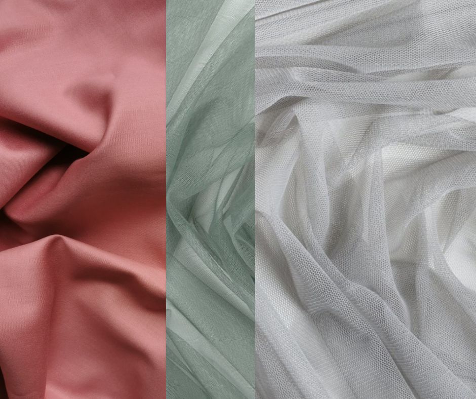 Kokvilnas satīna kleita ar krāsainiem tilla volāniem