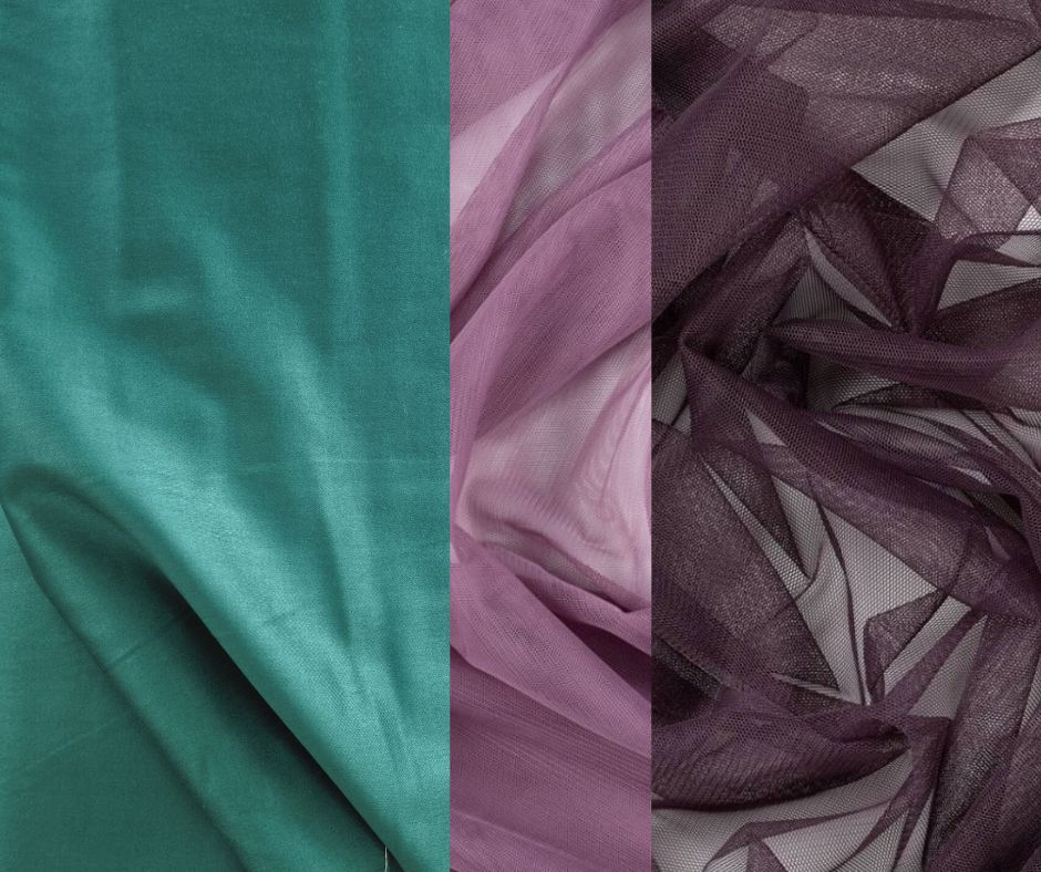 Kokvilnas satīna kleita ar krāsainiem tilla volāniem