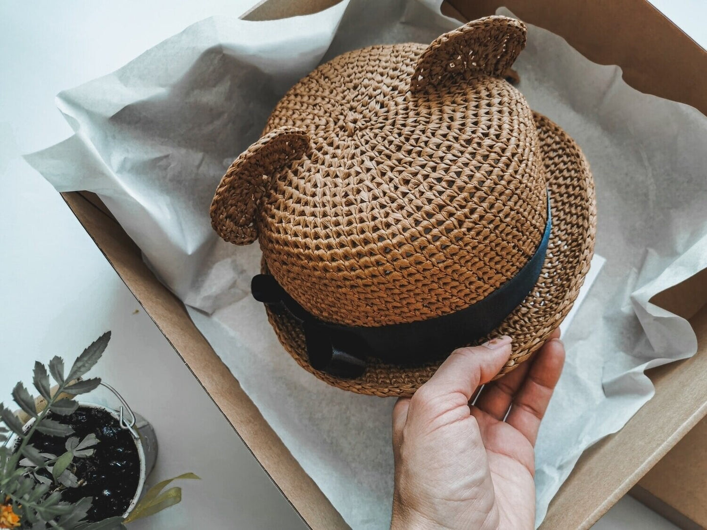 Bērnu vasaras cepure ar ausīm