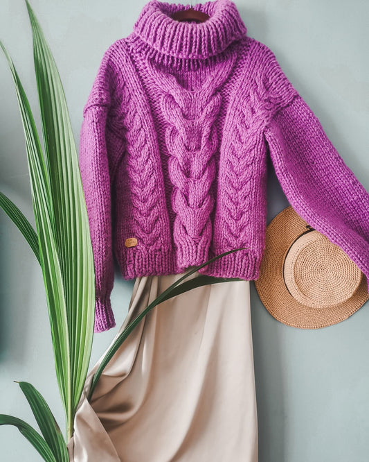 Džemperis ar pīnēm - adīšanas instrukcija